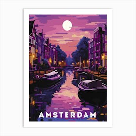 Amsterdam, Netherlands/Holland — Retro travel minimalist poster 2 Art Print