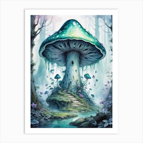 Mushroom In The Forest 3 Art Print