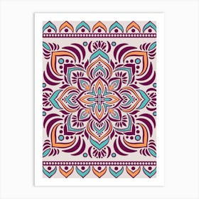 WA240019 - Vibrant Magenta and Teal Mandala - Colorful Bohemian Art Art Print