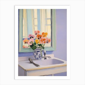 A Vase With Pansy, Flower Bouquet 3 Art Print