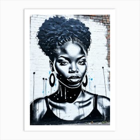 Graffiti Mural Of Beautiful Black Woman 139 Art Print