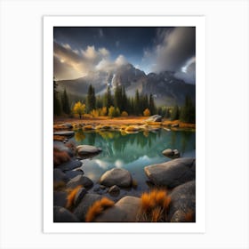 Rocky Mountain Lake Art Print