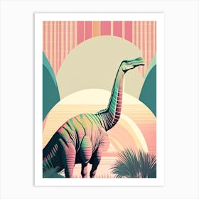 Argentinosaurus Pastel Dinosaur Art Print
