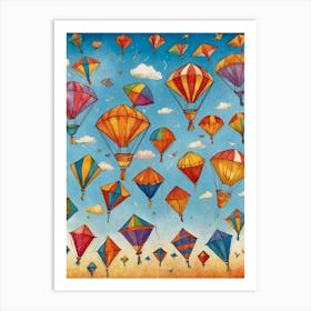 Kites In The Sky 3 Art Print