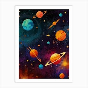 Planets in space 1 Art Print