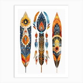 Tribal Feathers Art Print