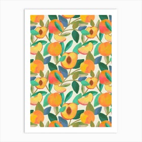 Peachy Nectarines - White Art Print