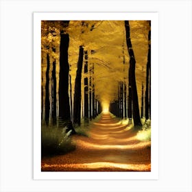 Yellow Path In The Forest 2 Art Print