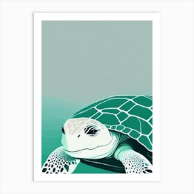 Sea Turtle Close Up, Sea Turtle Simplicty 1 Art Print