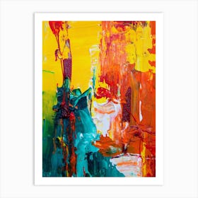 Abstract Painting, Acrylic, Red Color Art Print