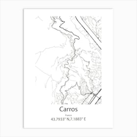 Carros,France Minimalist Map Art Print