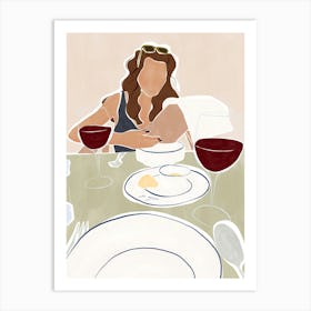 Woman Dining Art Print