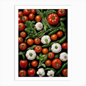 Tomatoes And Peppers Art Print