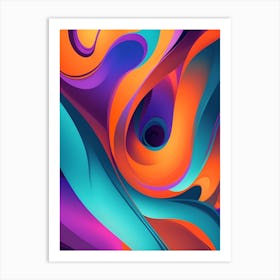 Abstract Colorful Waves Vertical Composition 102 Art Print