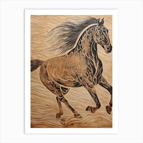 A Horse Painting In The Style Of Sgraffito 1 Art Print
