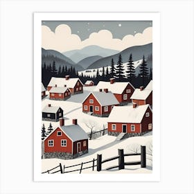 Scandinavian Village Scene Painting (20) Art Print