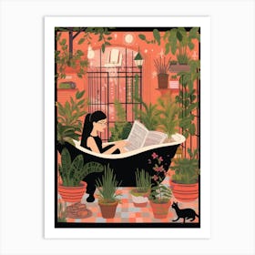 Girl In A Bathtub 2 Art Print