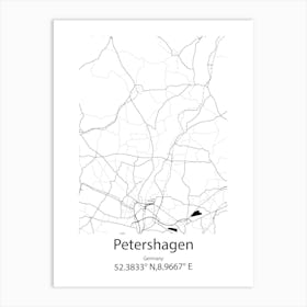 Petershagen,Germany Minimalist Map Art Print