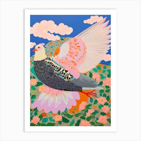 Maximalist Bird Painting Pigeon 1 Art Print