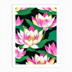 Lotus Flower Repeat Pattern Fauvism Matisse 3 Art Print