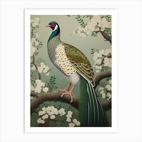 Ohara Koson Inspired Bird Painting Pheasant 6 Art Print