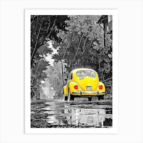 Yellow Volkswagen Beetle 1 Art Print