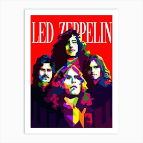 Led Zeppelin British Classic Rock And Blues Music Pop Art WPAP Art Print