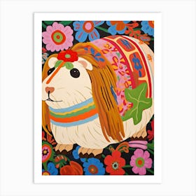 Maximalist Animal Painting Guinea Pig 1 Art Print