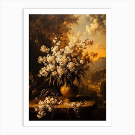 Baroque Floral Still Life Edelweiss 1 Art Print