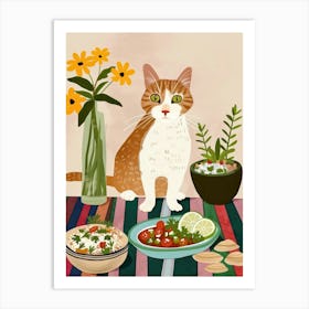 Cat And Mexican Food 2 Art Print