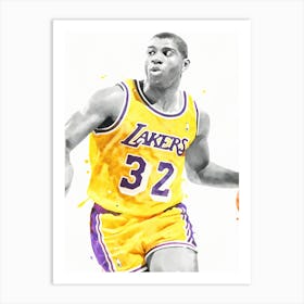 Magic Johnson La Lakers Art Print