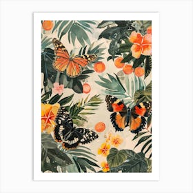 Tropical Jungle Butterflies Art Print