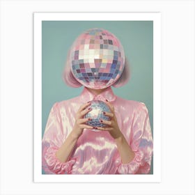 Disco Ball Girl, Preppy Aesthetic, Trendy 1 Art Print