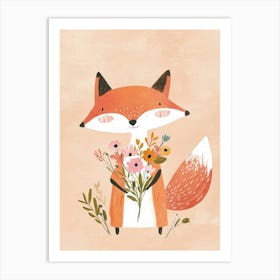 Fox With Flowers Art Print