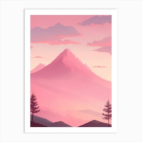 Misty Mountains Vertical Background In Pink Tone 30 Art Print
