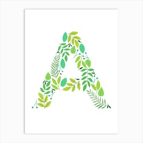 Leafy Letter A Art Print