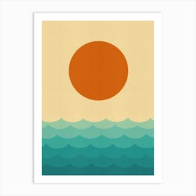 Sunset on the beach Art Print