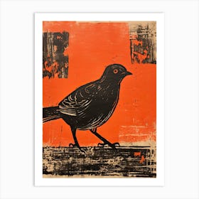 Pigeon, Woodblock Animal Drawing 4 Art Print