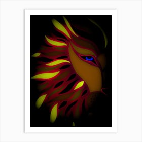 Fire Lion Art Print