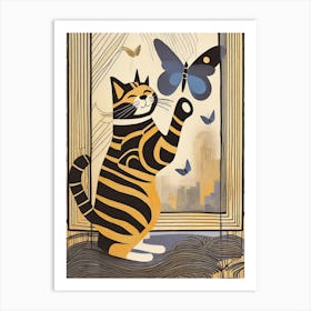 Cat In A Window Art Print