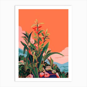 Boho Plant Painting Dracaena Plant 3 Art Print