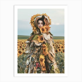 "Rustic Charm: Sunflower Coat" Art Print