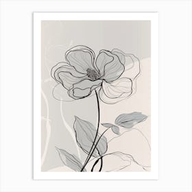 Line Art Orchids Flowers Illustration Neutral 10 Art Print