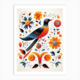 Scandinavian Bird Illustration Swallow 4 Art Print