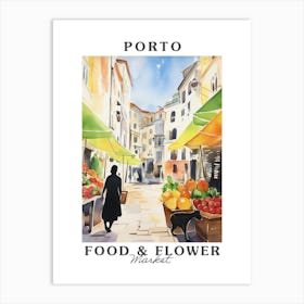 Food Market With Cats In Porto 1 Poster Art Print