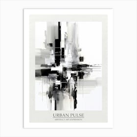 Urban Pulse Abstract Black And White 6 Poster Art Print