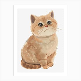 British Shorthair Cat Clipart Illustration 1 Art Print