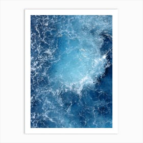 Azure Blue Sea Top View Oil Painting Landscape Art Print