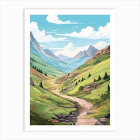 Haute Route France Switzerland 2 Hike Illustration Art Print