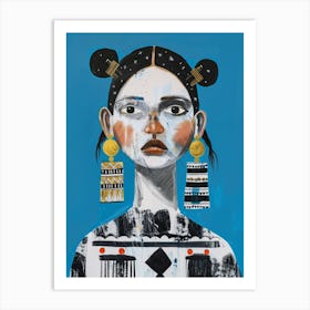 Girl With Earrings 1 Art Print